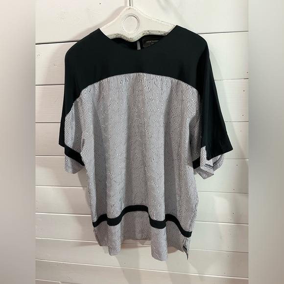 🖤 LEMIRE-GAGNIER CRÉATION – Black & Pearly White Graphic Tunic – Size M - Picture 8 of 11